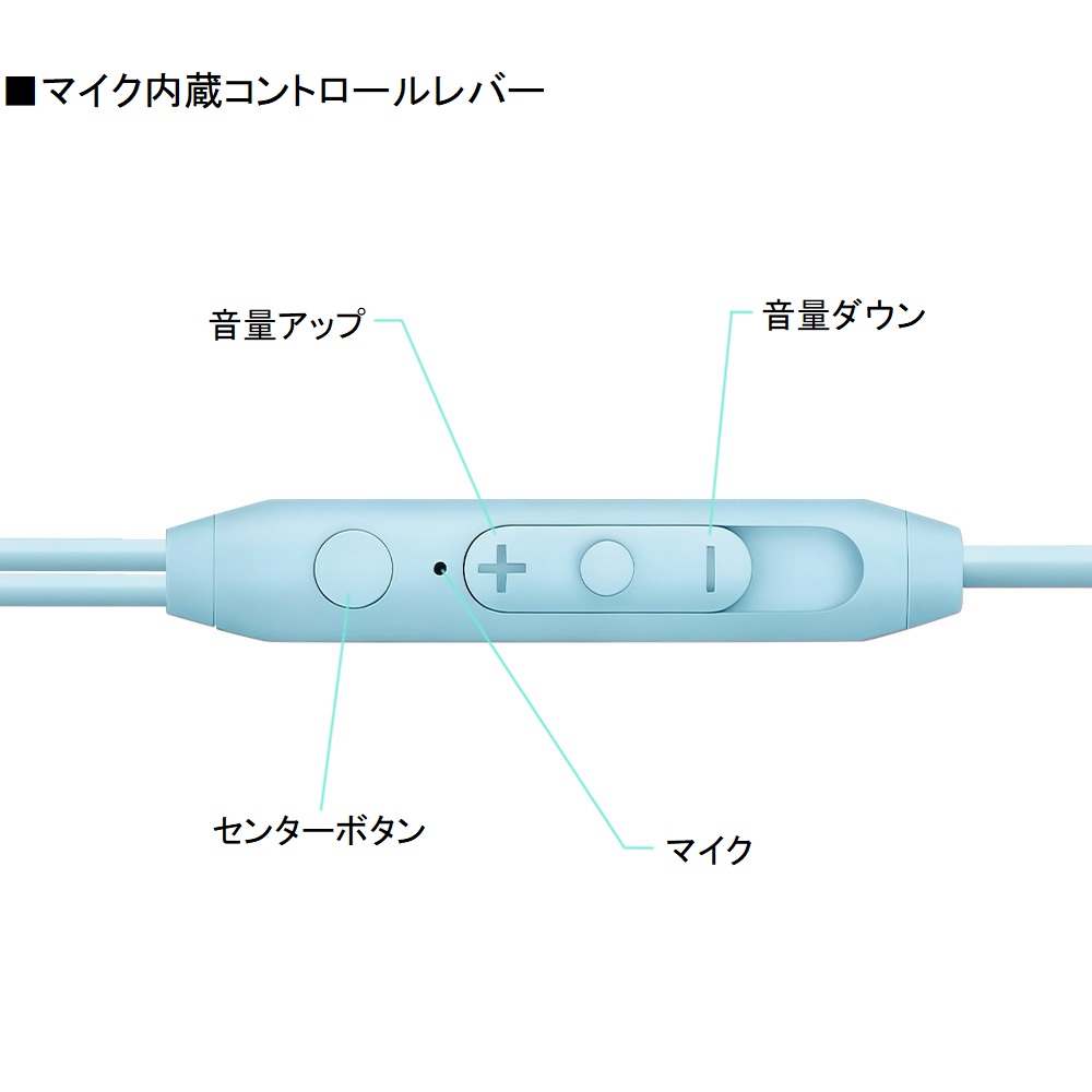 Type-Cイヤホン カナル型 マイク付きリモコン搭載 ストレートタイプ 1.2m - 画像 (4)