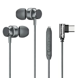 Type-Cイヤホン カナル型 マイク付きリモコン搭載 L型タイプ 1.2m