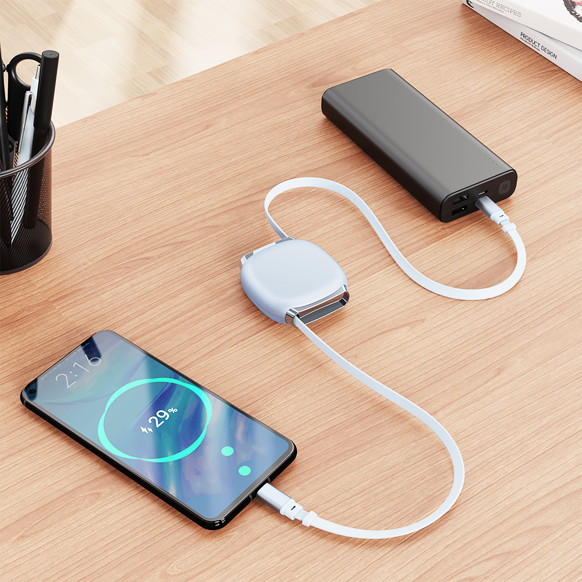 USB2.0 Type-C 巻き取りケーブル100W 1m - 画像 (6)