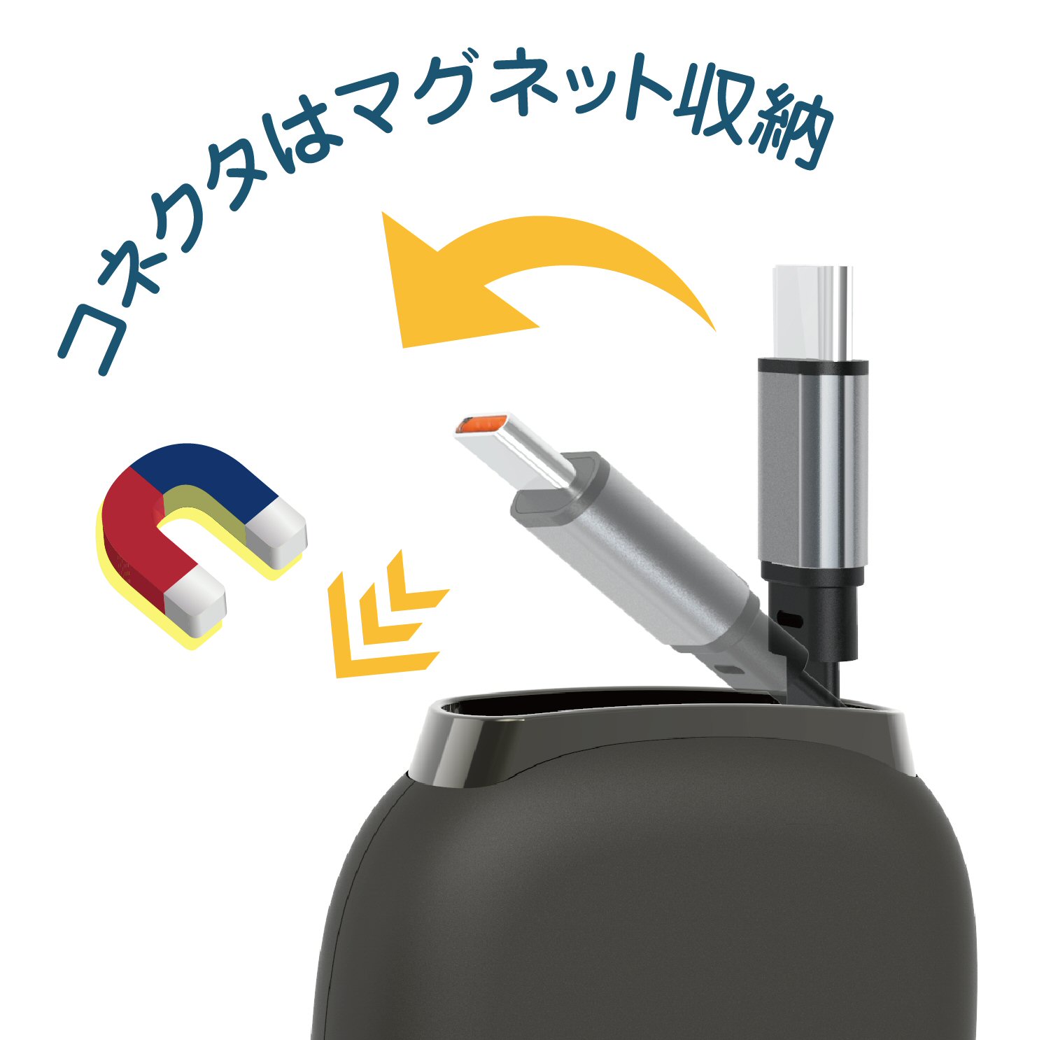 USB2.0 Type-C 巻き取りケーブル100W 1m - 画像 (2)