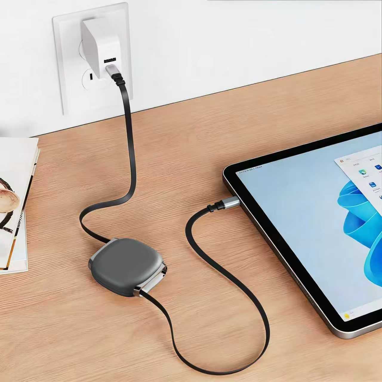 USB2.0 Type-C 巻き取りケーブル100W 1m - 画像 (4)