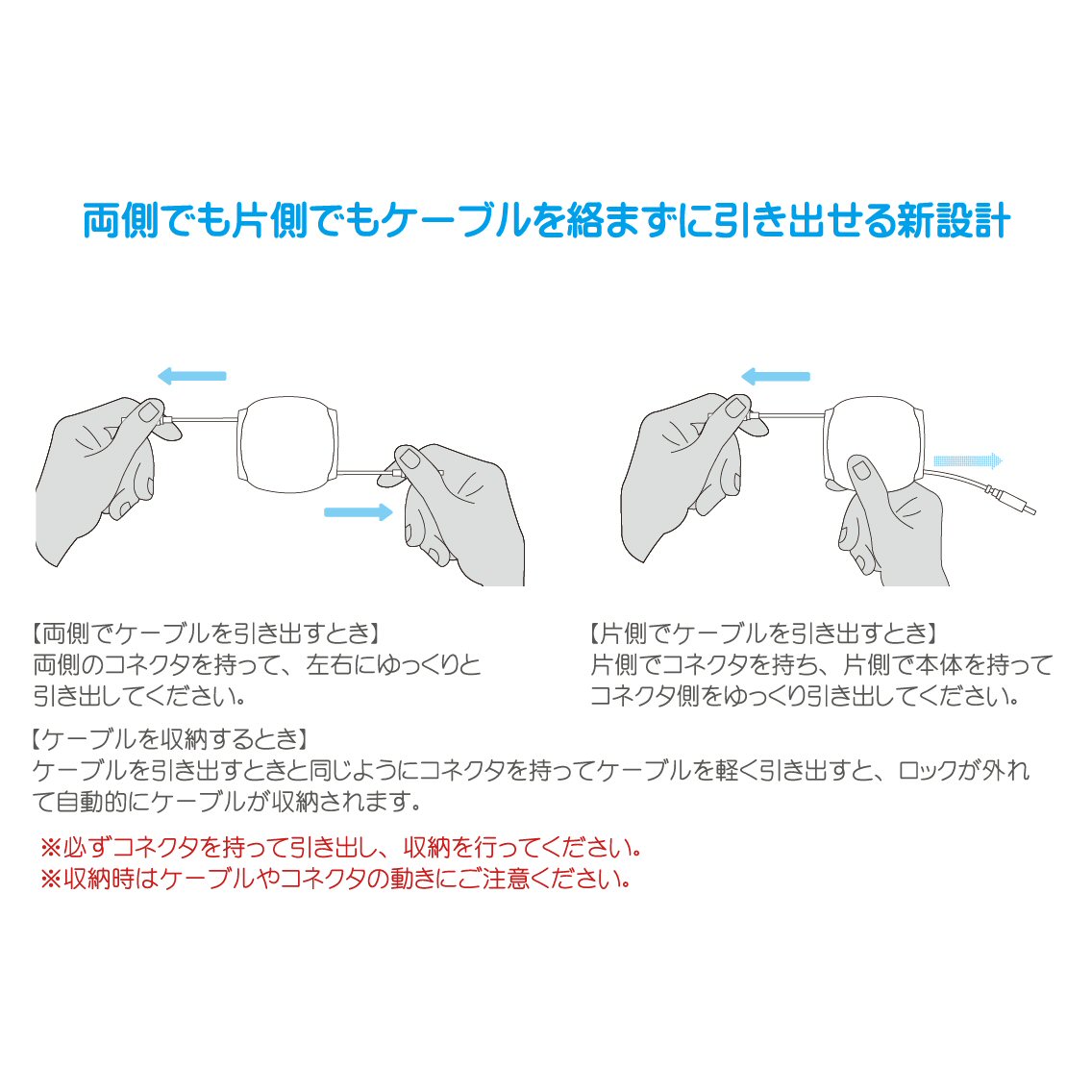 USB2.0 Type-C 巻き取りケーブル PD240W 1m - 画像 (7)
