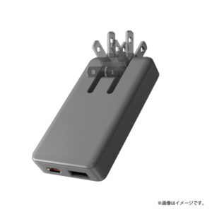 PD対応 GaN搭載Type-C & A AC充電器30W アッシュグレー