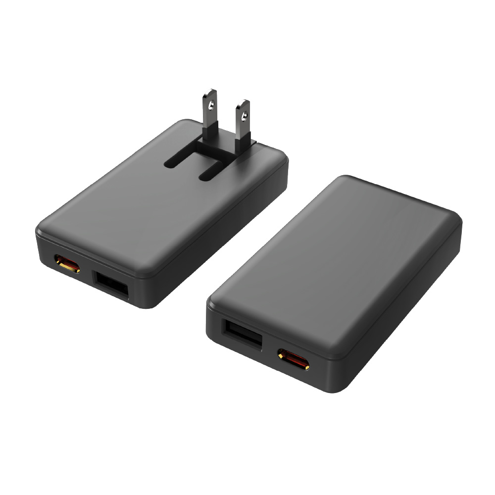 PD対応 GaN搭載Type-C & A AC充電器30W アッシュグレー - 画像 (3)
