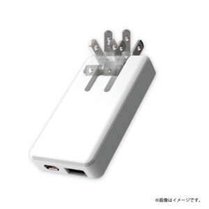PD対応 GaN搭載Type-C & A AC充電器30W クラシックホワイト
