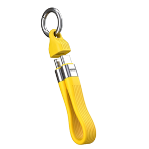 USB4 キーホルダー付きType-Cケーブル13cm イエロー
